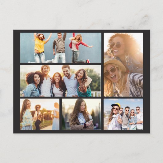 6個のフォトコラージュテンプレートの個人用設定 シーズンポストカード (正面)