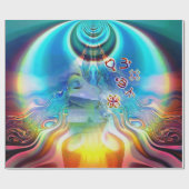 6光源の言語のチャクラ記号 ラッピングペーパー (フラット)