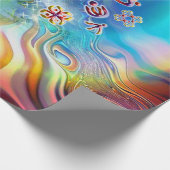 6光源の言語のチャクラ記号 ラッピングペーパー (角)