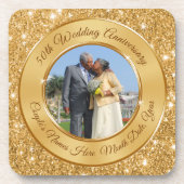 6写真およびパーソナライズな第50記念日のコースター コースター (正面)