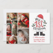 6写真かわいいサンタベビー第1クリスマス シーズンカード (正面)