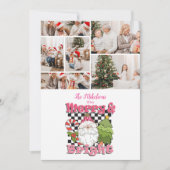 6写真と明るい市松模様にメリークリスマス シーズンカード (正面)