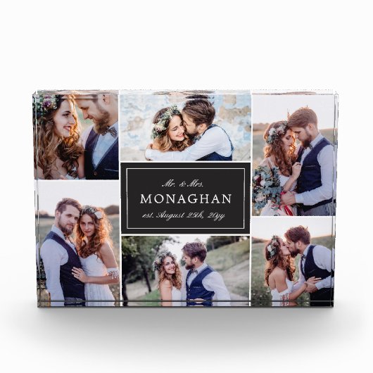 6写真のコラージュ|の黒 フォトブロック (正面)