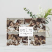 6写真コラージュ栄光へ神クリスマスキッズファミリー シーズンカード (スタンド正面)