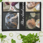 6写真コラージュinstagramおばあちゃんキッチンタオル キッチンタオル (折り畳み)