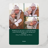 6写真シンプルに輝くエレガントクリスマス金ゴールド 箔シーズンカード (裏面)