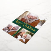 6写真シンプルに輝くエレガントクリスマス金ゴールド 箔シーズンカード (回転した状態)