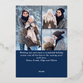 6写真シンプルに輝くエレガントクリスマス金ゴールド 箔シーズンカード (裏面)