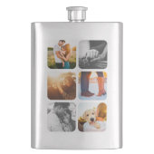 6写真テンプレートグリッド丸いフレームブラシ付きスピリット フラスク (正面)