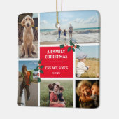 6写真パーソナライズされた家族コラージクリスマス セラミックオーナメント (左)