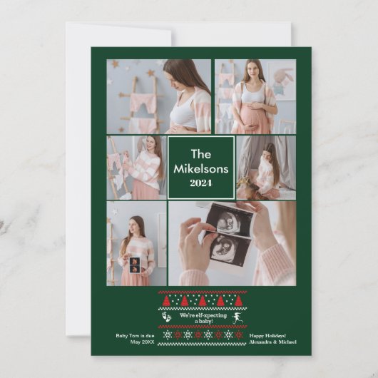 6写真ベビー妊娠の発表を待っている シーズンカード (正面)