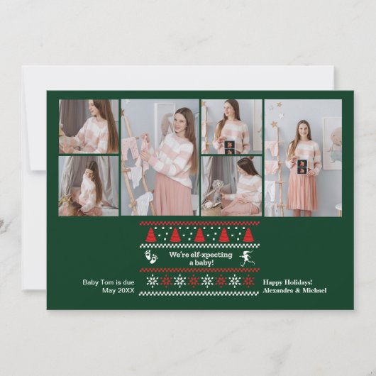 6写真ベビー妊娠の発表を待っている シーズンカード (正面)