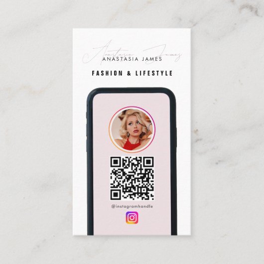 6写真モダング食べ物を与えリッドQRコード 名刺 (正面)