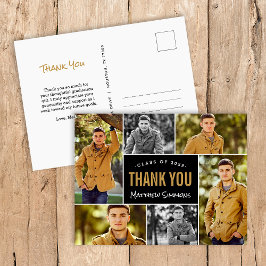 6写真モダンコラージュ卒業ありがとう ポストカード