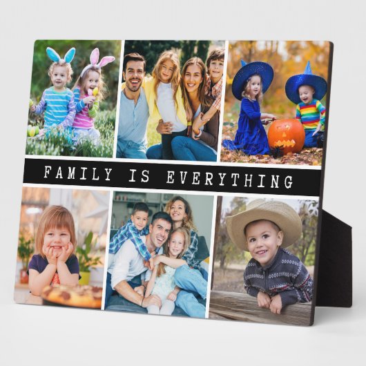 6写真モダンコラージュ家族は全引用文 フォトプラーク (側面)