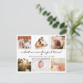 6写真モダンコラージュ新生児ありがとう シーズンポストカード (スタンド正面)