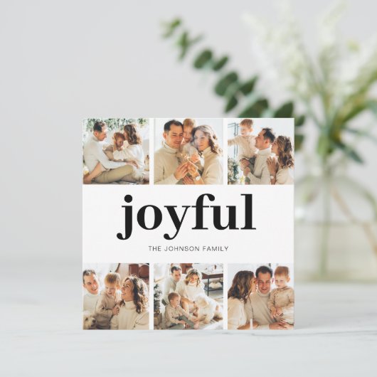 6写真モダン家族クリスマス シーズンカード (スタンド正面)