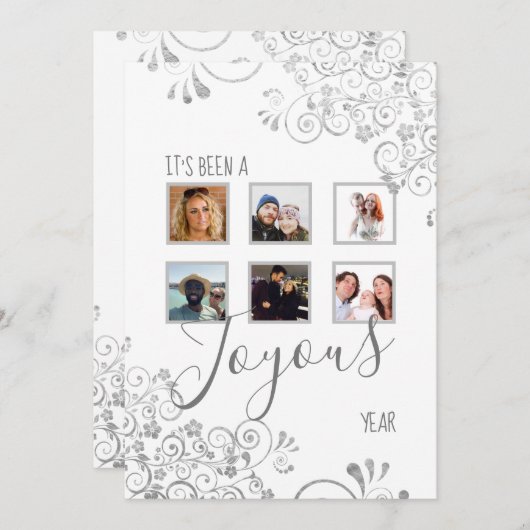 6写真モダン白年レビューのクリスマス シーズンカード (正面/裏面)