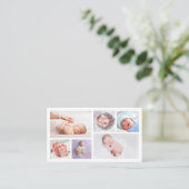 6写真ロゴQRコード生まれたばかりのベビー写真家 名刺 (スタンド正面)