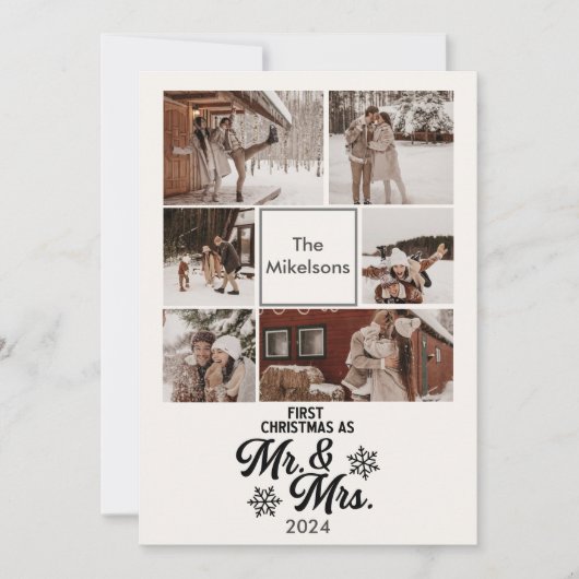 6写真初めてのクリスマスMr. and Mrs. シーズンカード (正面)