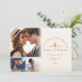 6写真初めてのクリスマスMr.And Mrs.金ゴールド シーズンカード (スタンド正面)