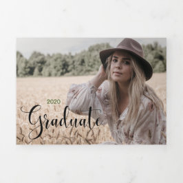 6写真卒業式3回発表 三つ折り案内状