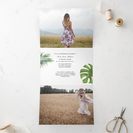 6写真卒業式3回発表 三つ折り案内状 (内部)