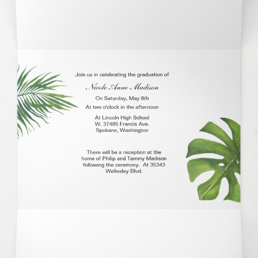 6写真卒業式3回発表 三つ折り案内状 (内部中)