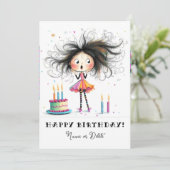 * 6写真名誕生日カードの個人用お洒落設定 招待状 (スタンド正面)