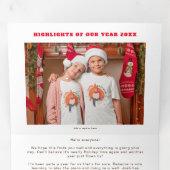 6写真年のビューでクリスマスニュースレターを結合 三つ折りクリスマスカード (内部最初)