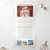 6写真年のビューでクリスマスニュースレターを結合 三つ折りクリスマスカード (内部)