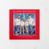 6写真年ビューフェスティバルニュースレターSquare Red 三つ折りクリスマスカード (カバー)