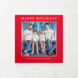 6写真年ビューフェスティバルニュースレターSquare Red 三つ折りクリスマスカード