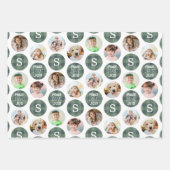 6写真素朴モノグラム平和ラブジョイプレイド ラッピングペーパーシート (正面)