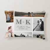 6写真結婚のコラージュ新婚Keepsake アクセントクッション (裏面)