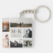 6写真結婚のコラージュ新婚Keepsake キーホルダー (裏面)