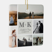 6写真結婚のコラージュ新婚Keepsake セラミックオーナメント (右)