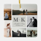 6写真結婚のコラージュ新婚Keepsake セラミックオーナメント (正面)