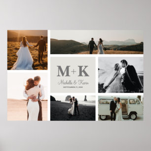 6写真結婚のコラージュ新婚Keepsake ポスター