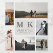 6写真結婚のコラージュ新婚Keepsake ワインラベル (シングルラベル)