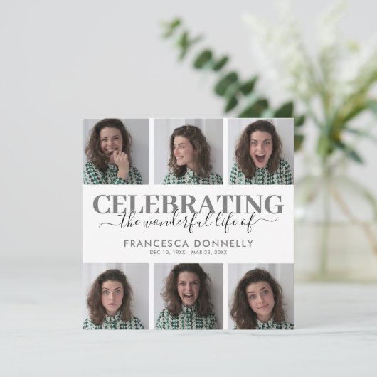 6写真葬儀記念 招待状 (スタンド正面)