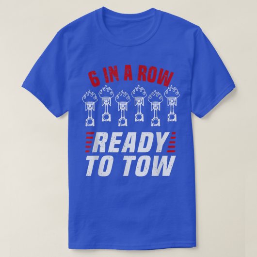 6列で曳航準備ができて – トラックの運転者輸送機 Tシャツ (デザイン正面)