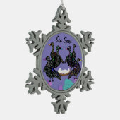 6匹のガチョウのクリスマスのオーナメント スノーフレークピューターオーナメント (左)