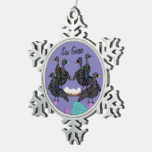 6匹のガチョウのクリスマスのオーナメント スノーフレークピューターオーナメント (右)