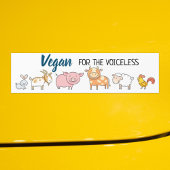 6匹の動物との無声白のビーガン バンパーステッカー