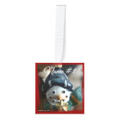 6匹の名前及び写真の立方体のオーナメントと個人化して下さい キューブオーナメント (正面)