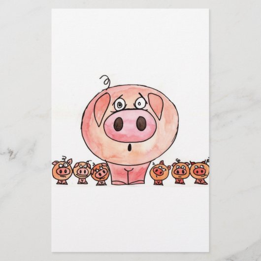 6匹の小さいブタ 便箋 (正面)
