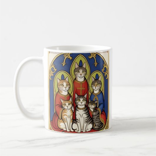 6匹の猫のマグカップ コーヒーマグカップ (左)