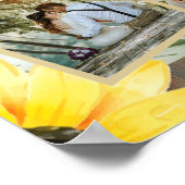 6台の木素朴のヒマワリの写真席 ポスター (角)