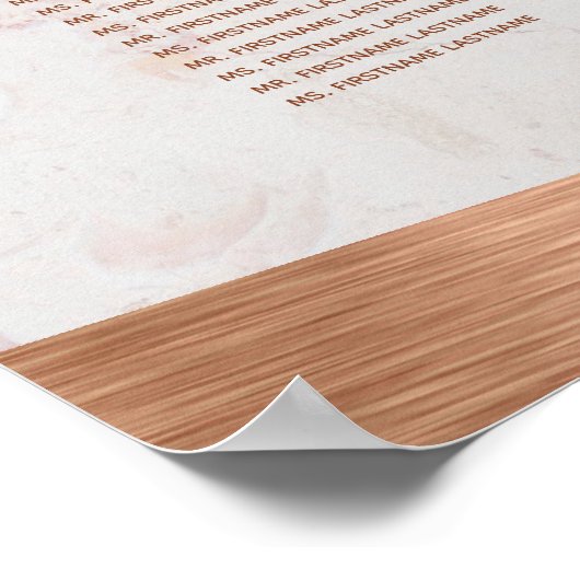 6台の結婚座席図フェイク銅大理石 ポスター (角)